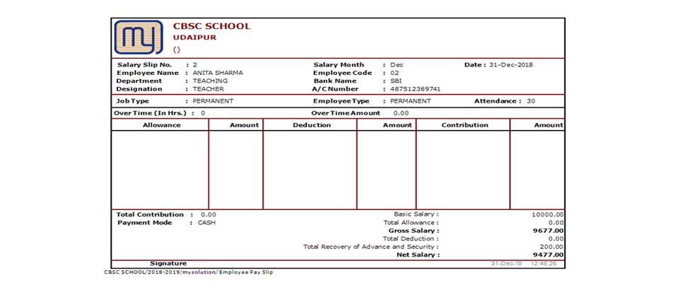 salary slip